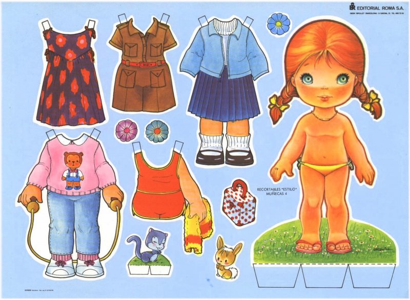 Бумажные куклы дети с одеждой