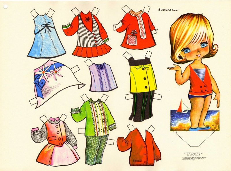 Весенняя одежда для бумажной куклы