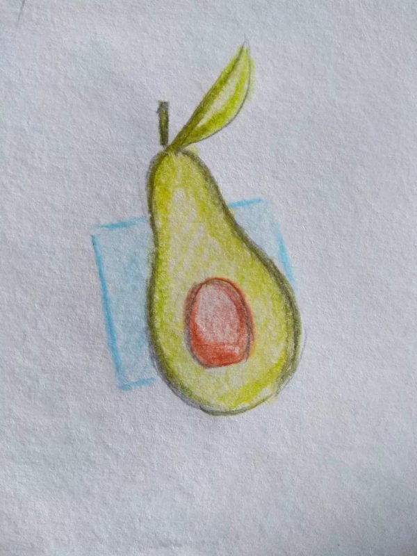 Этапы рисования авокадо
