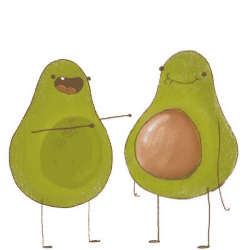 Забавные рисование авокадо