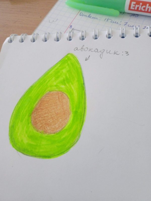 Рисунки легкие фломастерами авокадо