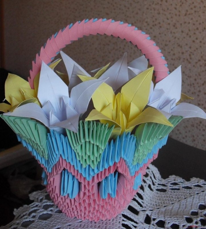 Модульное оригами корзинка