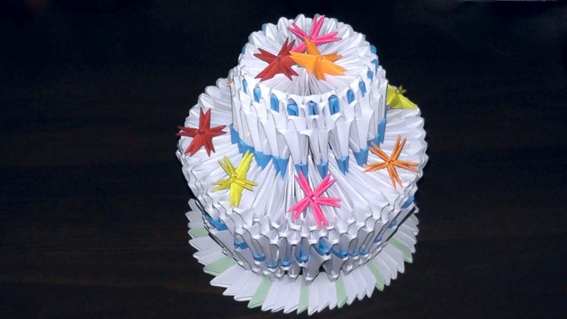 Модульное оригами торт