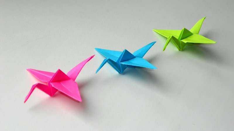 Поделки из бумаги оригами Журавлик
