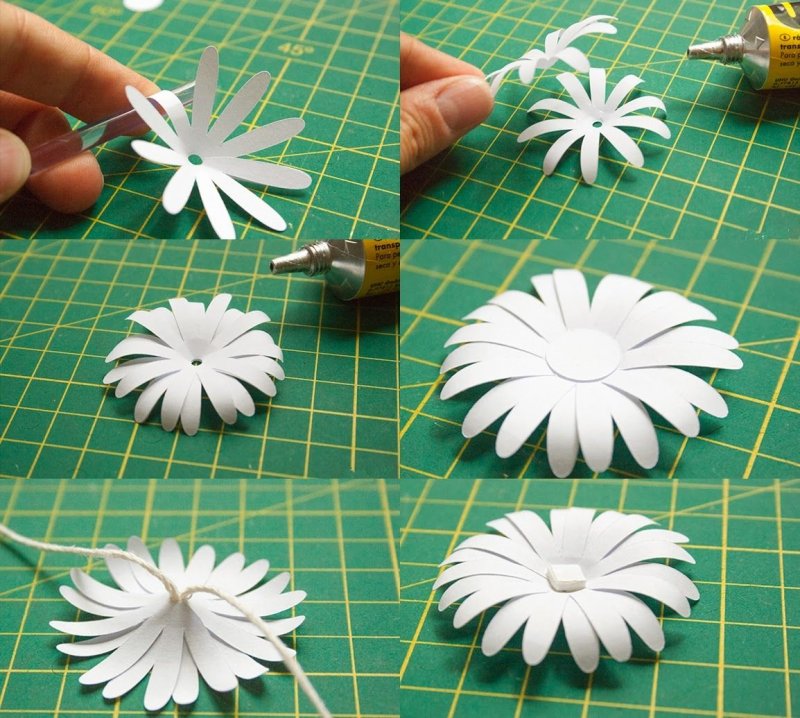 Маленькие цветы из бумаги