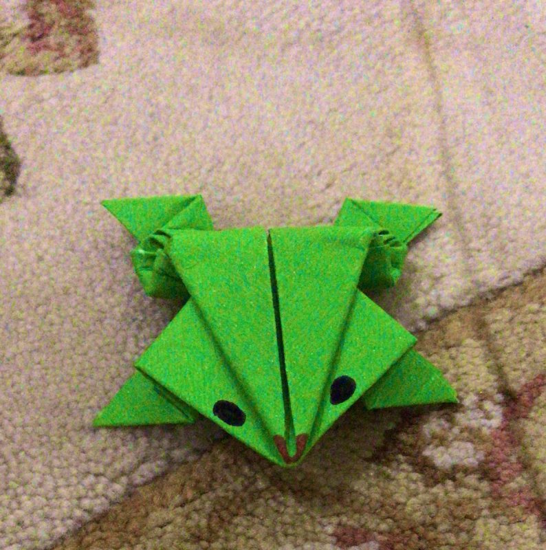 Оригами лягушка старшая группа
