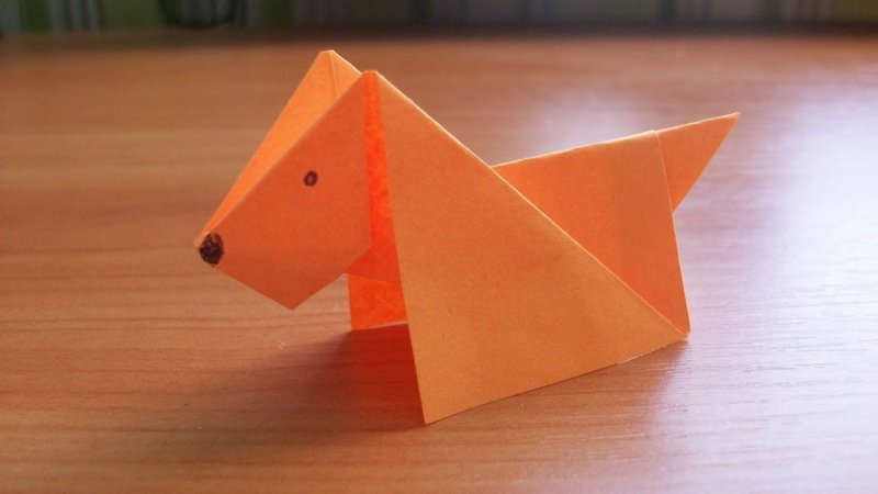 Оригами бумага собака