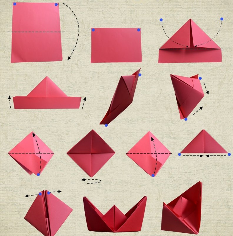 Танк из бумаги оригами пошагово