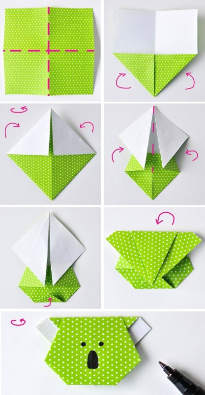 Оригами кораблик из квадрата