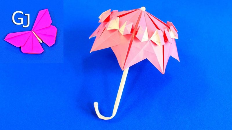 Зонтик с цветами поделка из бумаги