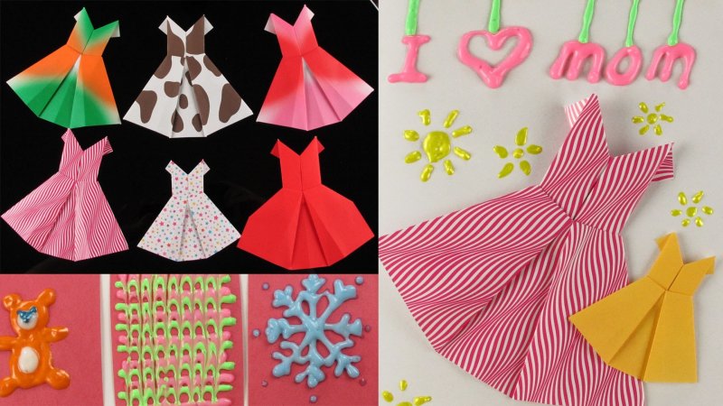 Оригами подарок на 8 марта платье