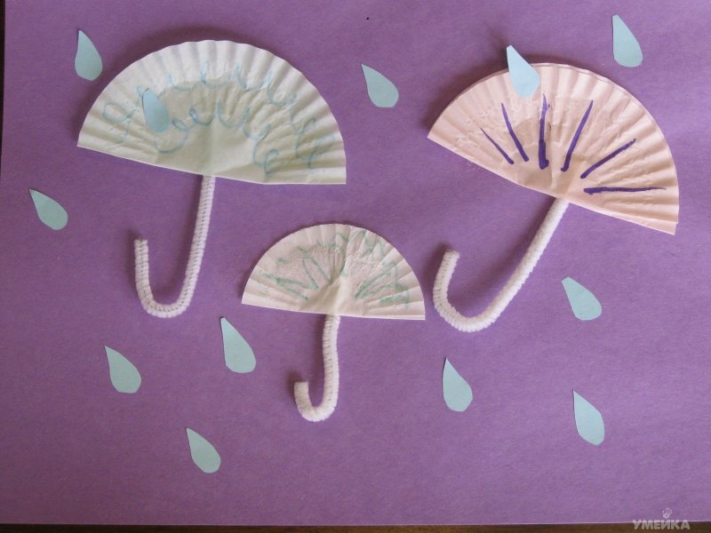 Зонтик из бумаги с цветами
