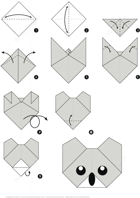 Оригами из бумаги поэтапно легко
