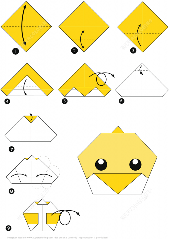 Оригами мордочки животных