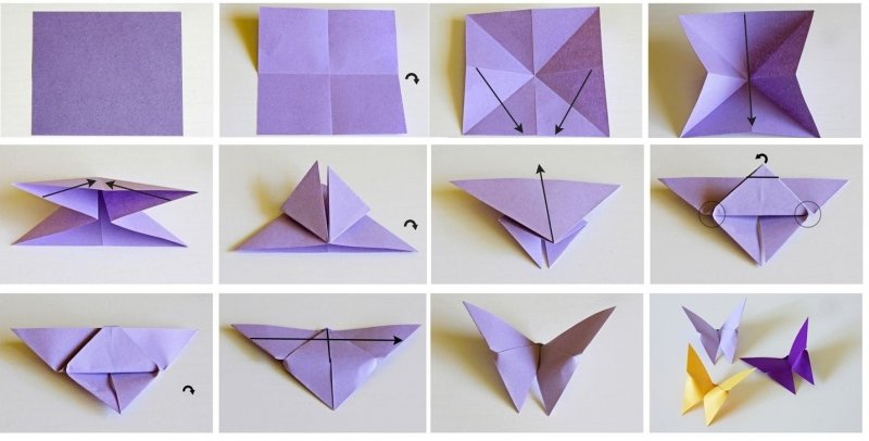 Оригами из бумаги для детей кошка схема
