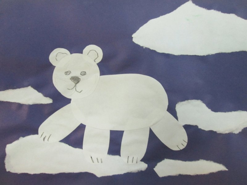 Белый медведь аппликация в детском саду