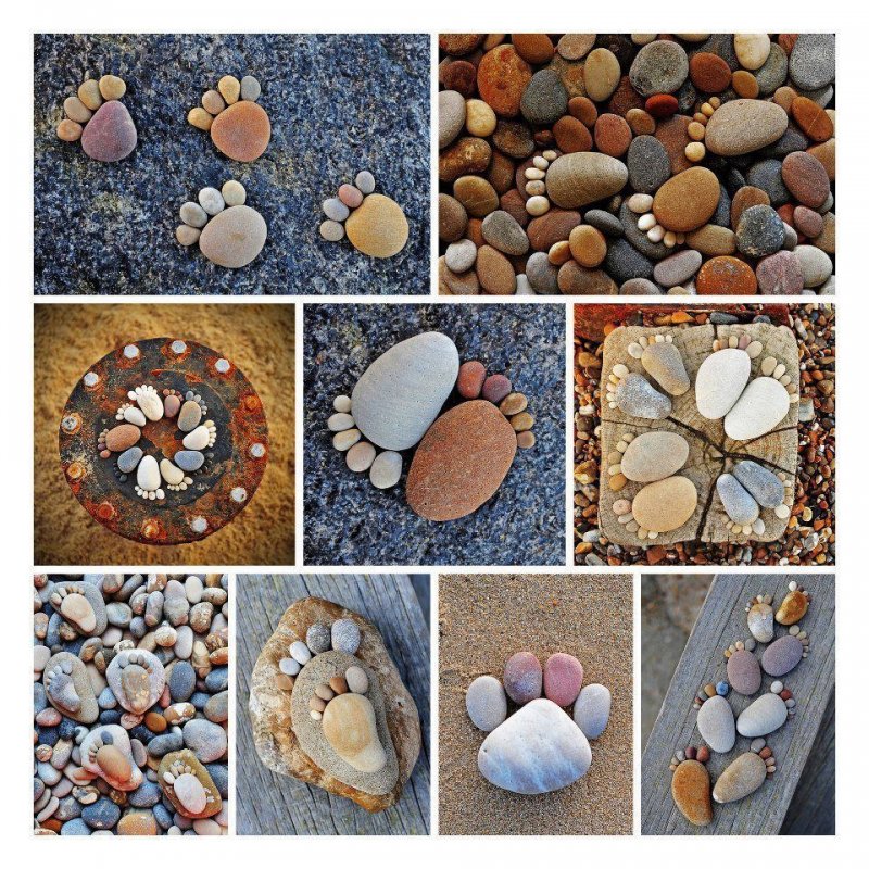Композиции из морских камней