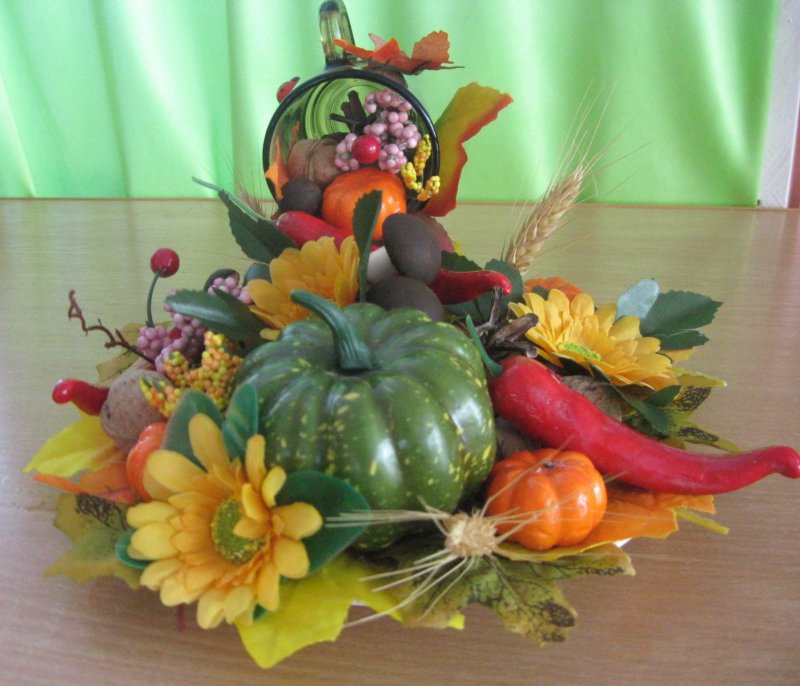 Композиции из овощей и фруктов на праздник осени