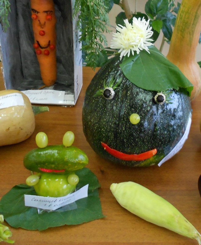 Поделка Ежик из овощей и фруктов