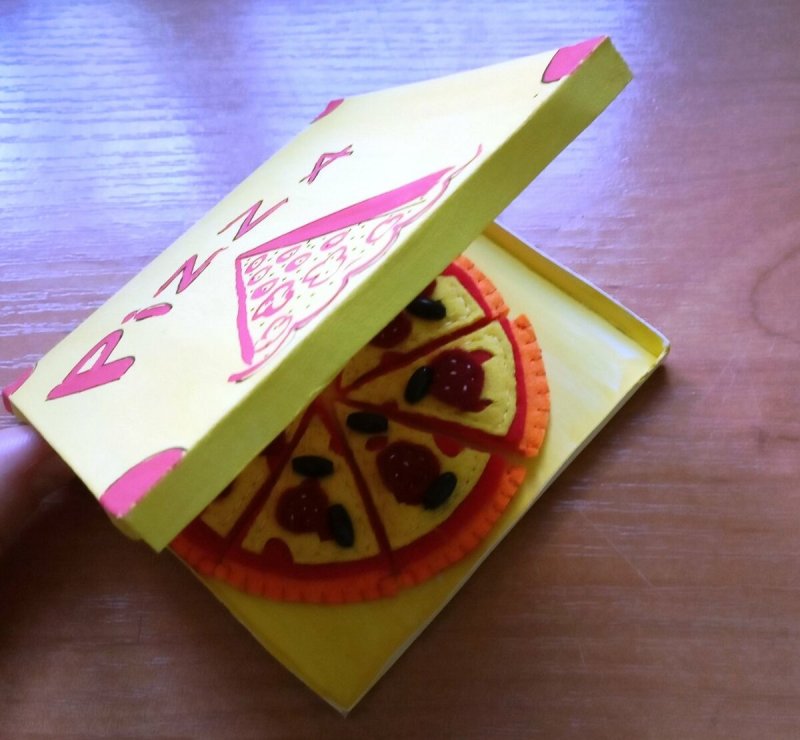 Поделка пицца из бумаги для детей