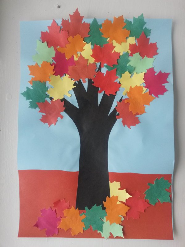 Поделка дерево из цветной бумаги