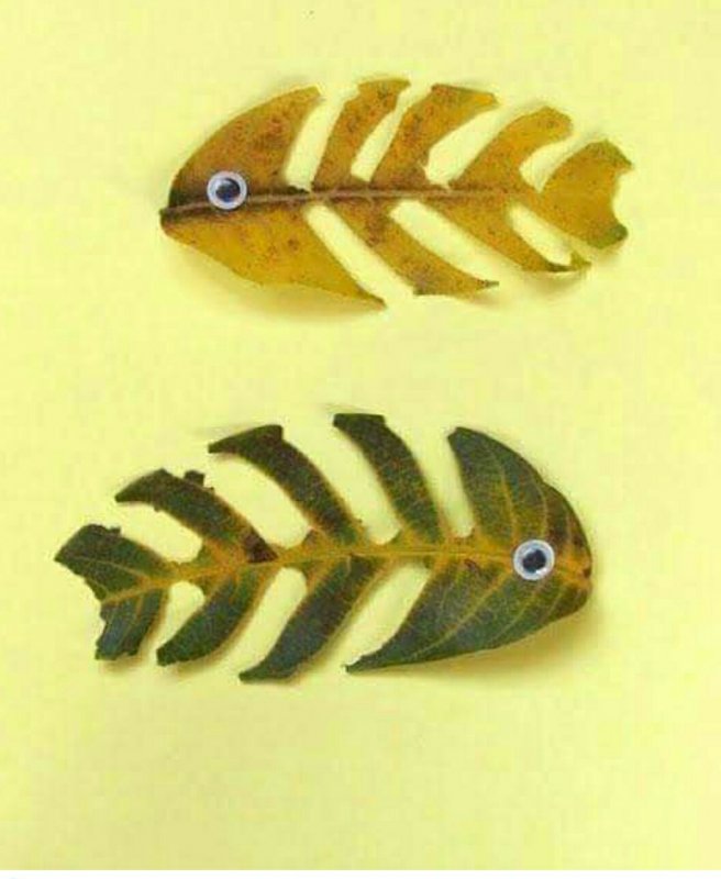 Рыбка из листьев