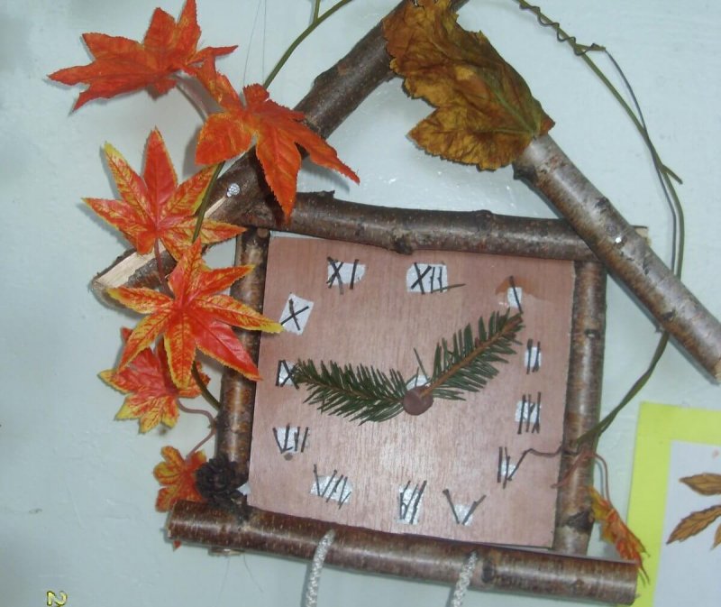 Осенняя поделка часы в детский сад