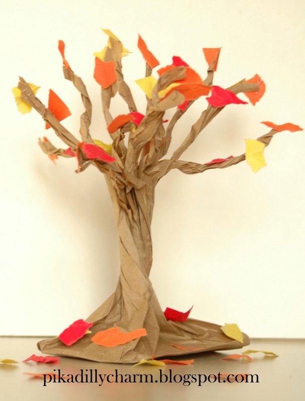 Осеннее дерево из картона