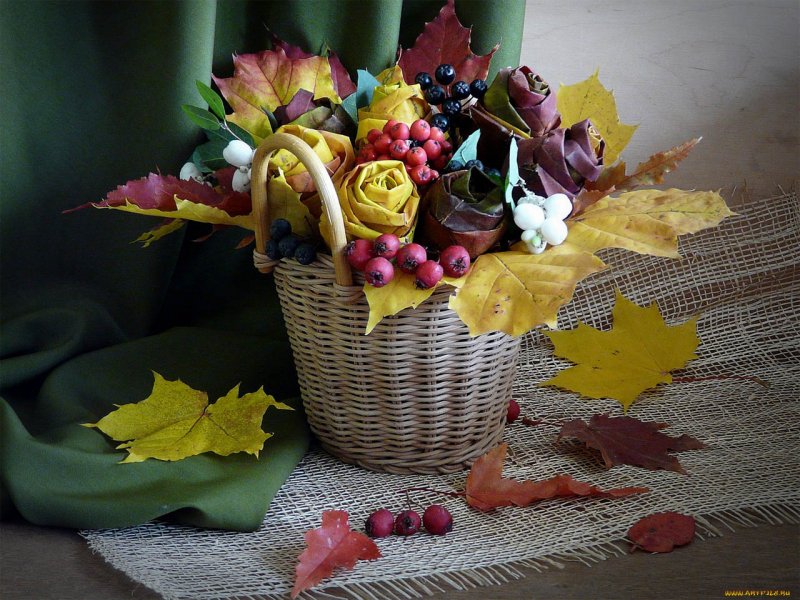 Осенний букет из подручных материалов
