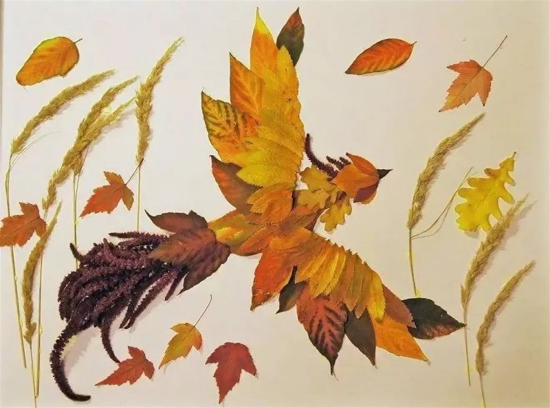 Осеннее панно из природного материала в садик