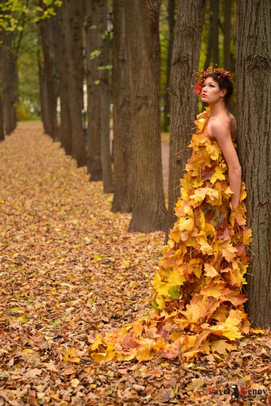 Платье из кленовых листьев