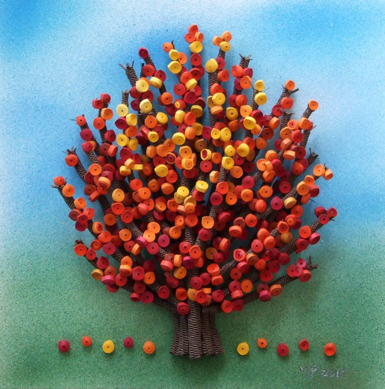 Осеннее дерево из квиллинга