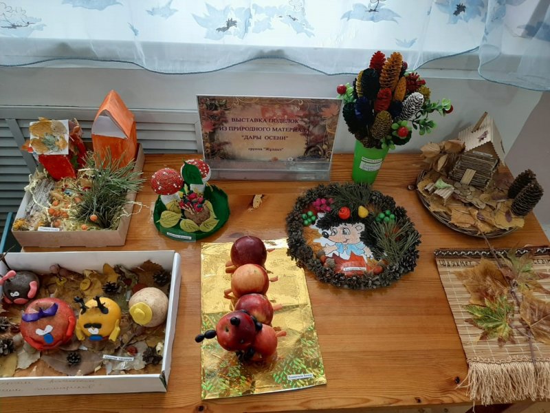 Выставка поделок из природного материала в детском саду дары осени
