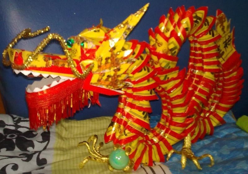 Мибильное оригами дракон