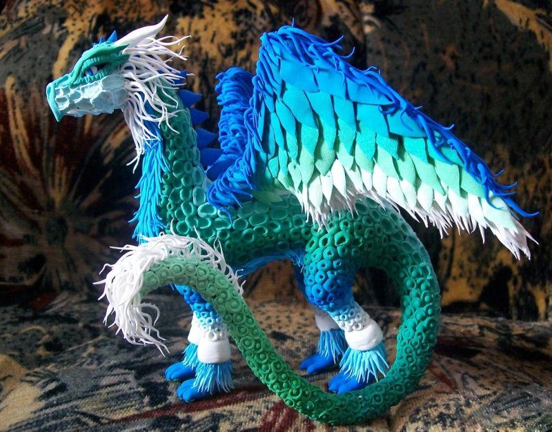 Игрушка дракон из ткани