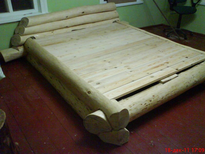 Кровать двуспальная из осины