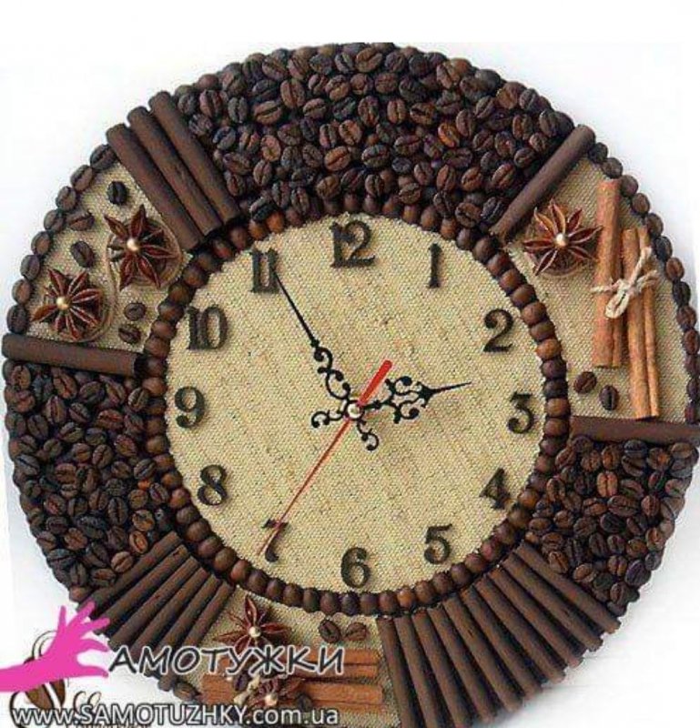 Настенные часы кофейные зерна