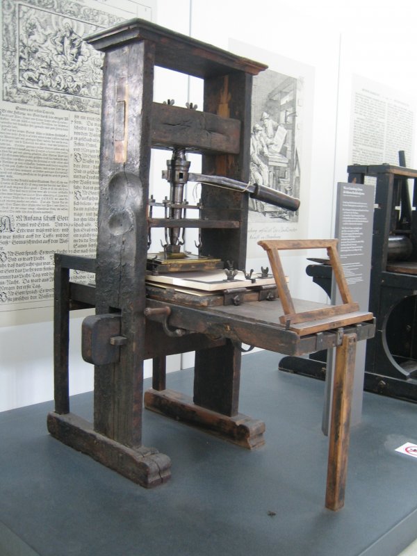 Йоханнес Гутенберг печатный станок