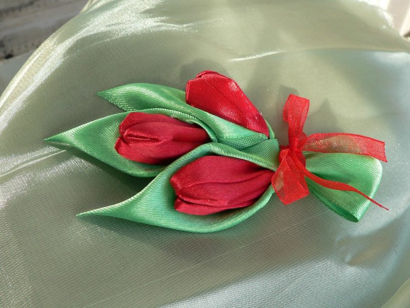 Канзаши цветок тюльпан