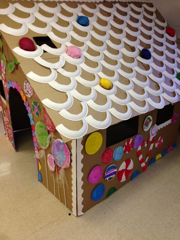 Домик из картона украсить для детей