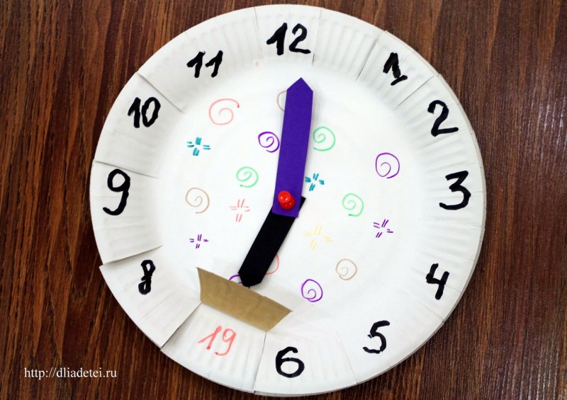 Часы из одноразовой тарелки