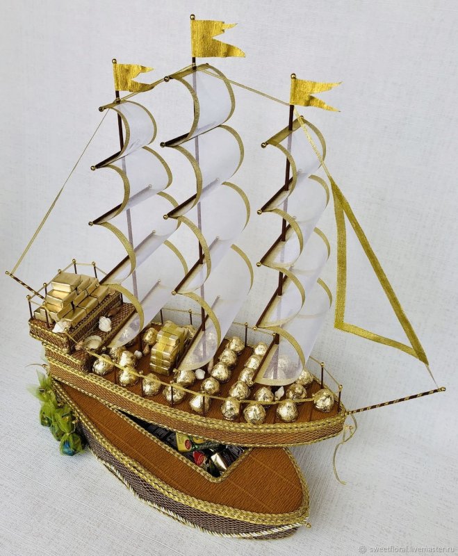 Корабль из конфет