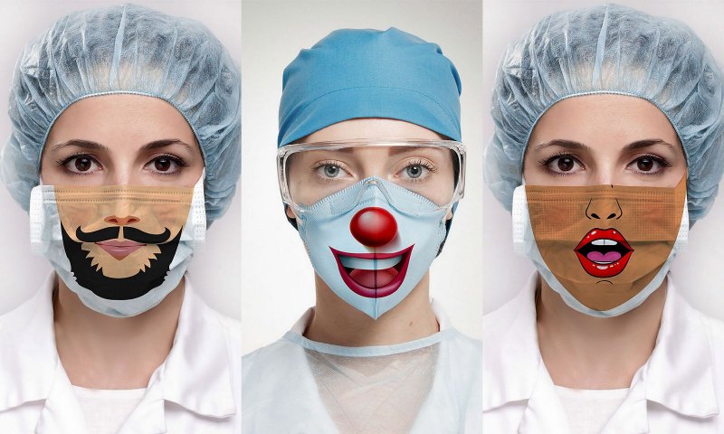 Новогодние маски медицинские