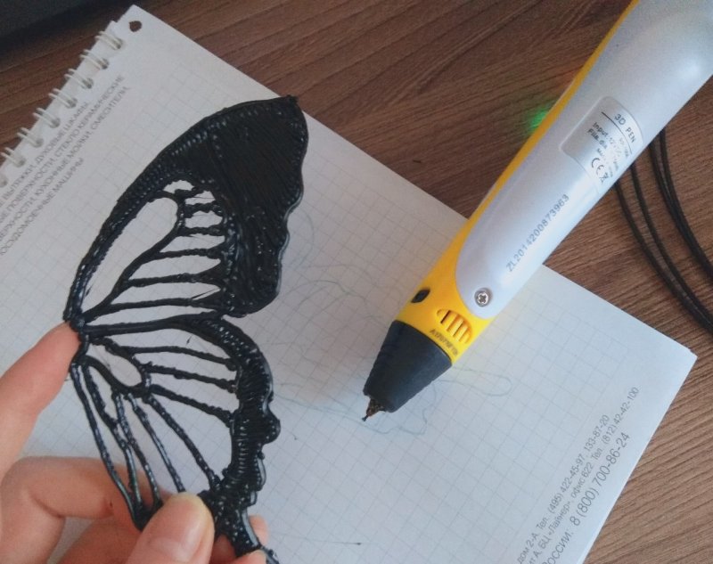 Бабочка три д ручкой
