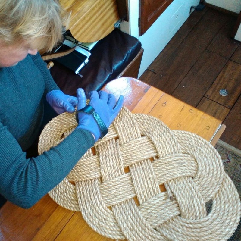 Плетение из джутового каната