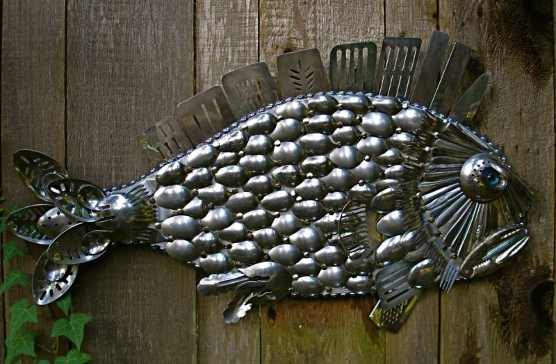 Панно рыбы из металла