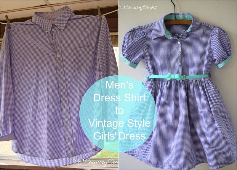 Платье для девочки из папиной рубашки крой