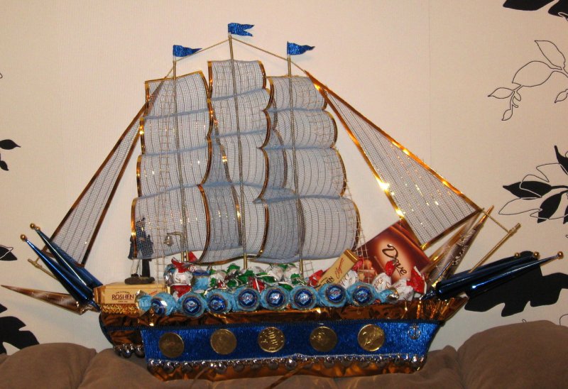 Корабль из палочек