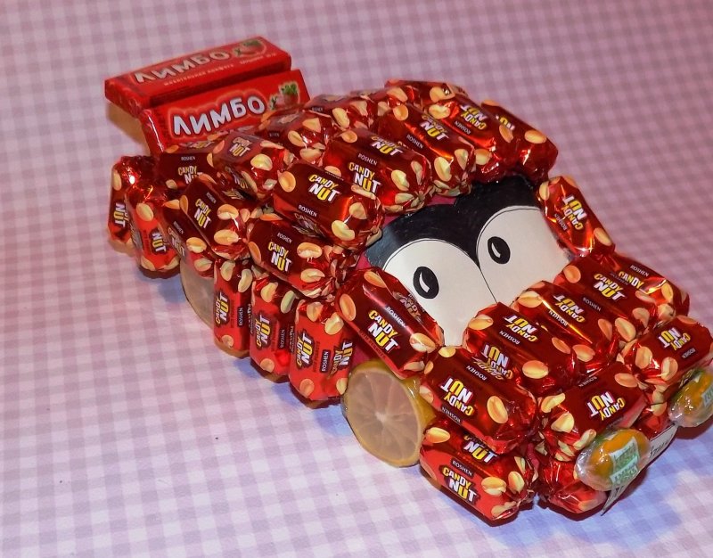 Машинка из конфет