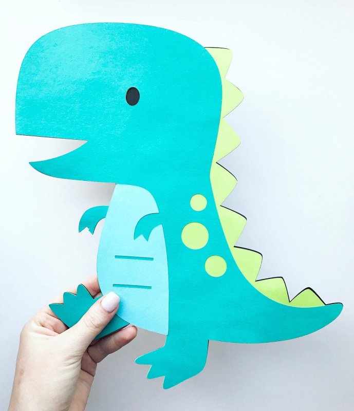Поделка динозавр из бумаги